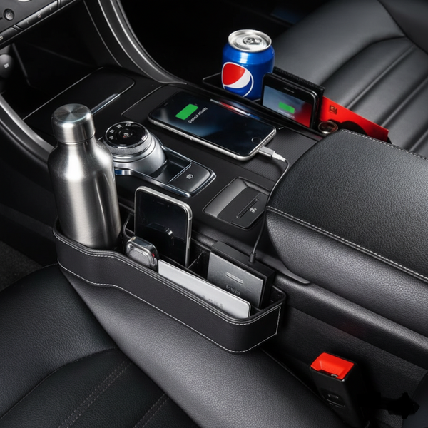 Premium Car Seat Gap Storage Box (C0-PIlot) – No More Lost Phones, Keys & Coins