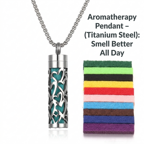 AuraGlow™ Aromatherapy Pendant – Essential Oil Necklace (Titanium Steel)