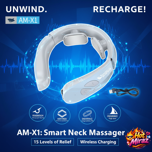 PulseRelief™ Electric Neck Massager – EMS Pulse & Heat Therapy for Post-Drive Comfort