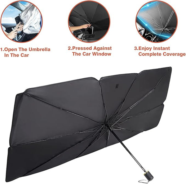 Car Windshield Sun Umbrella – Instant UV Heat Protection, Auto Fold-Up, Universal Fit