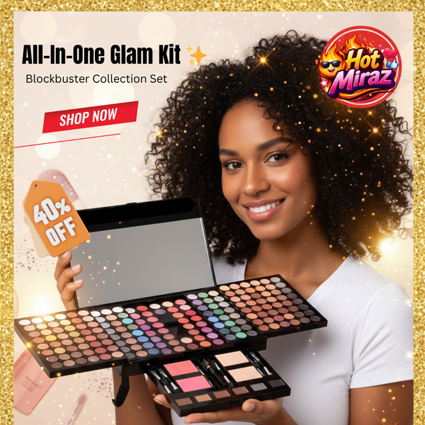 All-in-One Blockbuster Makeup Palette – 180 Rich Pigment Shades + Powders & Blush for Endless Looks